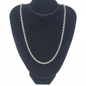 Elegant Silver Rope Chain Necklace